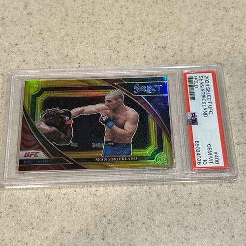 2023 Panini Select UFC Sean Strickland Mezzanine Gold /10 PSA 10 POP 1 + BONUS 