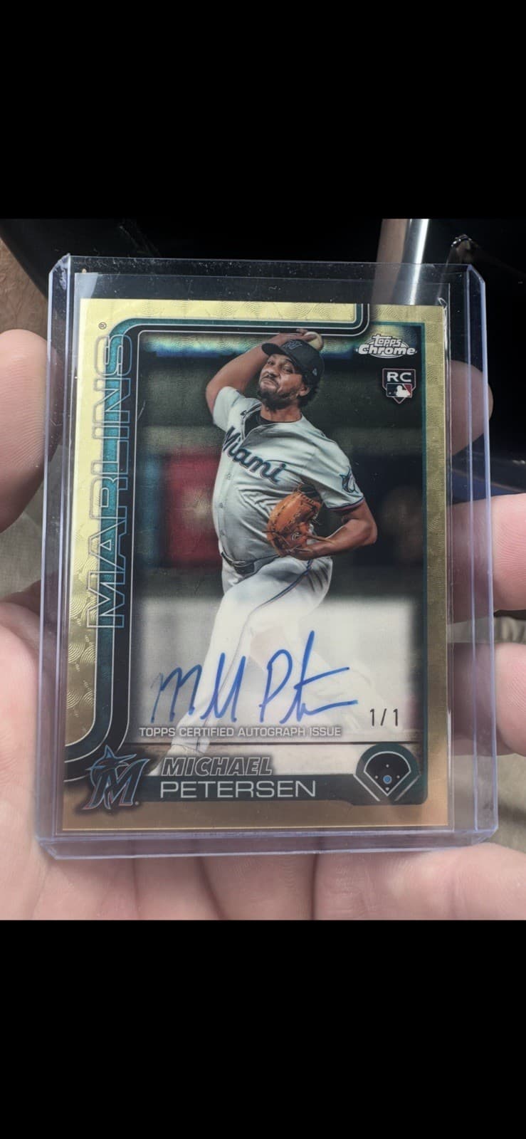 Topps Chrome Gold Superfractor Michael Petersen Rookie Autograph 1/1