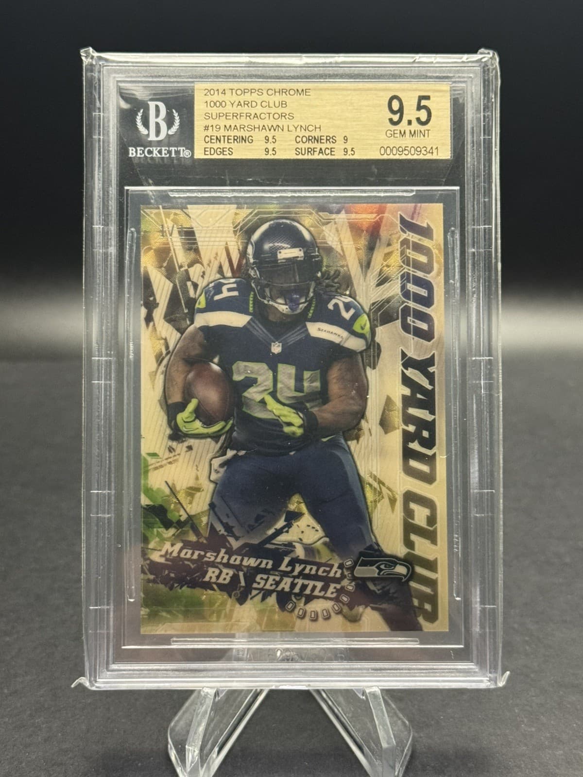 Marshawn Lynch 1/1 Superfractor 2014 Topps Chrome 1000 Yard Club Seahawks 🔥🔥