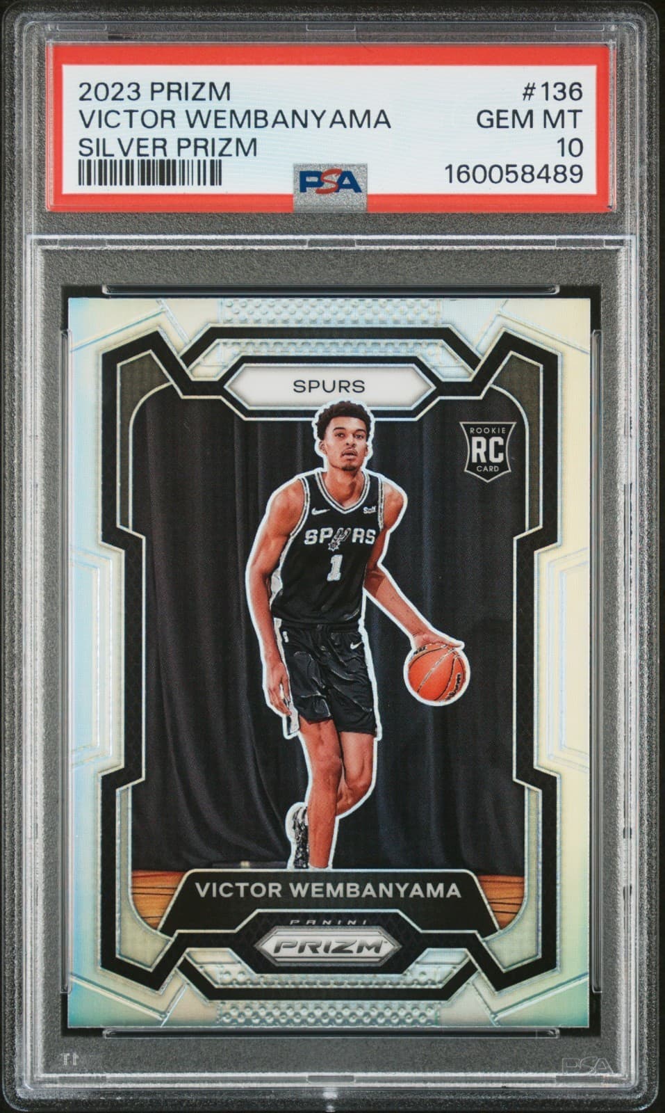 VICTOR WEMBANYAMA 2023 PRIZM SILVER ROOKIE RC #136 PSA 10 GEM MINT! #160058489