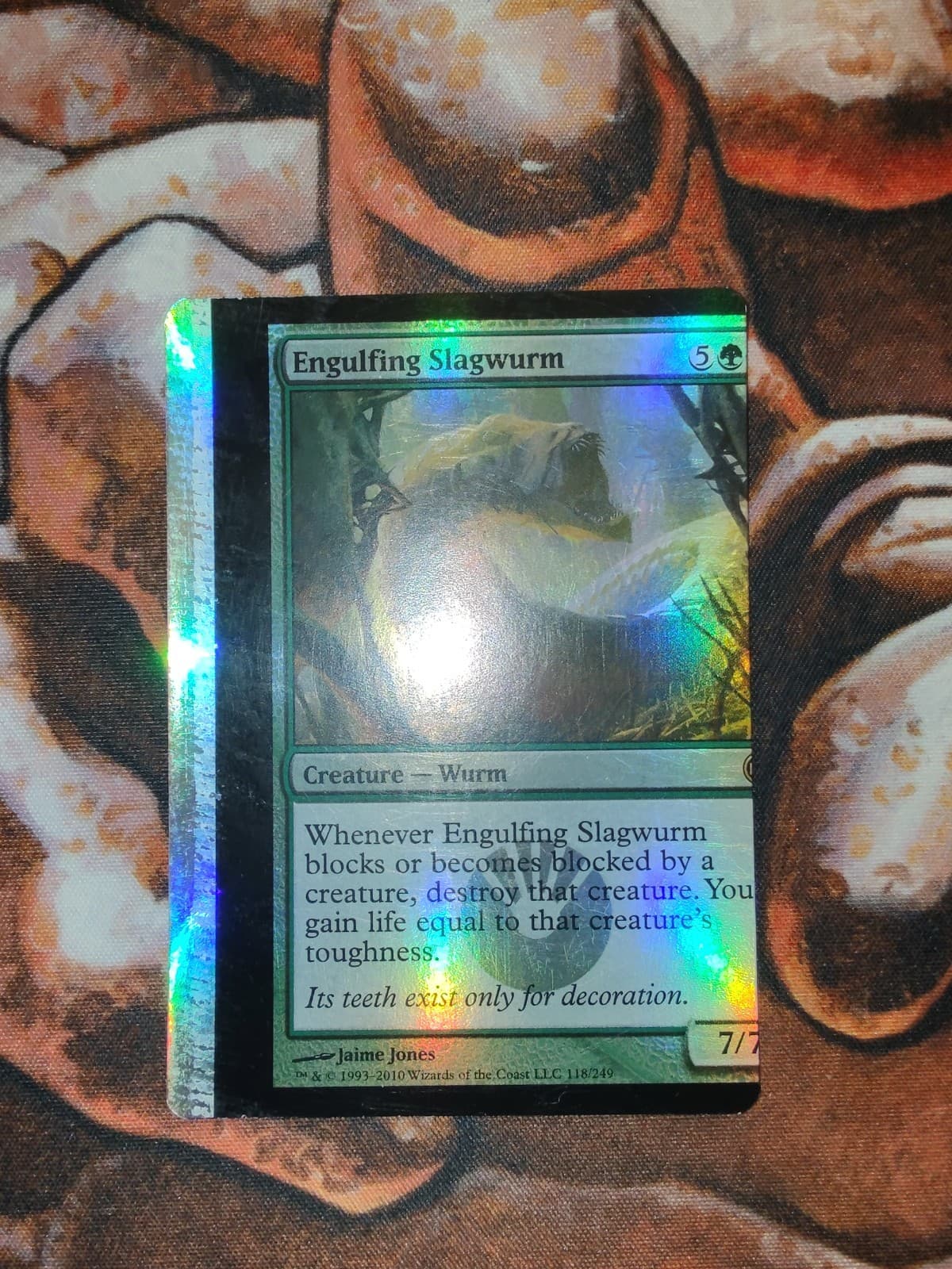 FOIL NFC Miscut Engulfing Slagwurm Scars of Mirrodin MTG Magic the Gathering