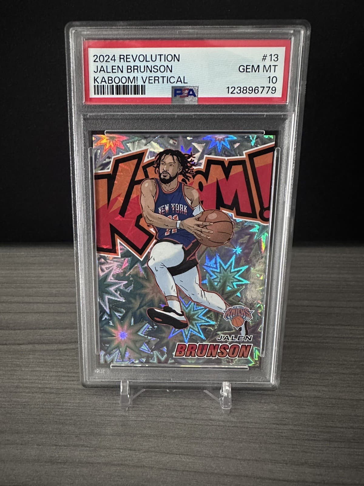 Jalen Brunson Knicks 2024-25 Panini Revolution - Kaboom Vertical #13 PSA 10 GEM