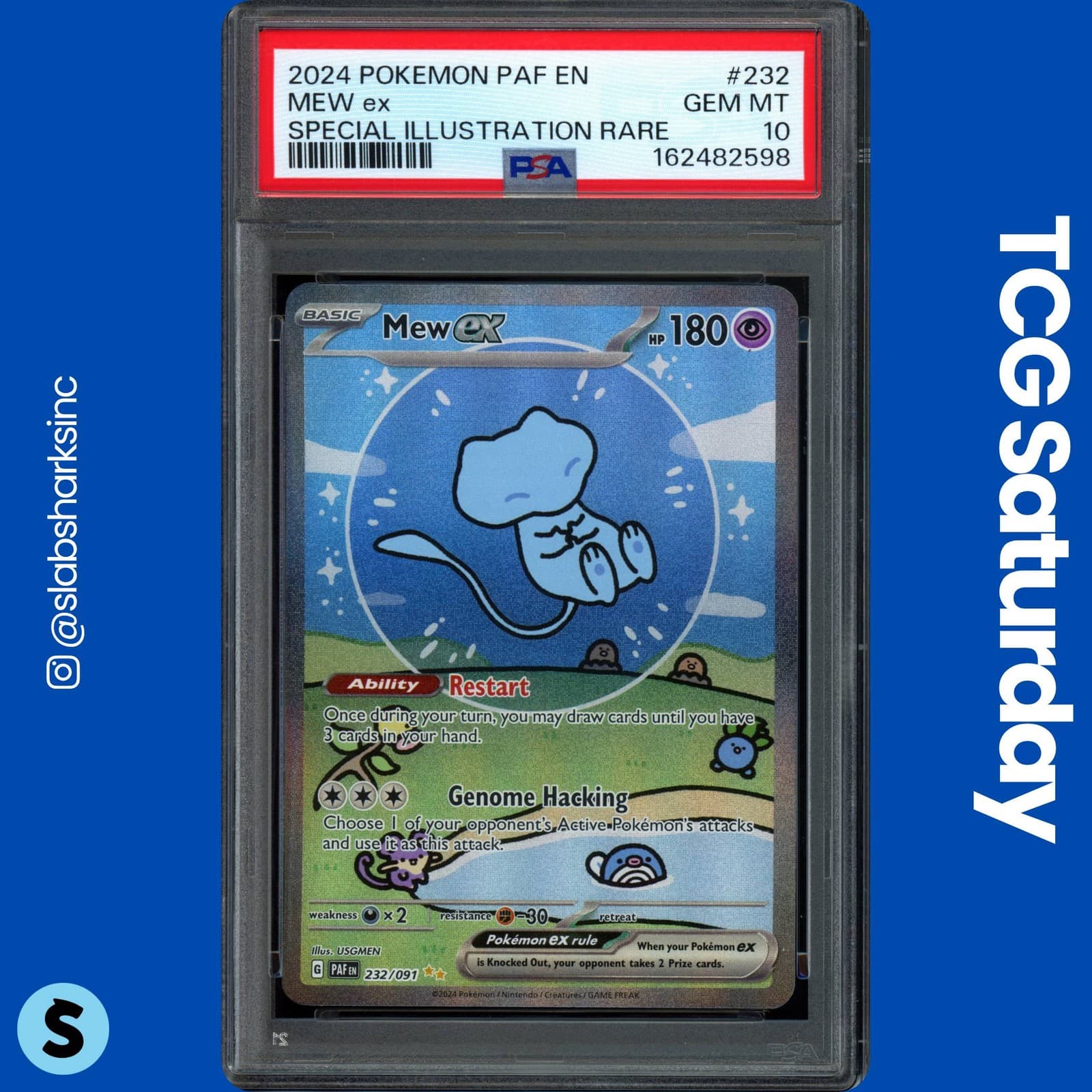 2024 Pokemon Paldean Fates #232/091 Mew Ex Special Illustration Rare Psa 10