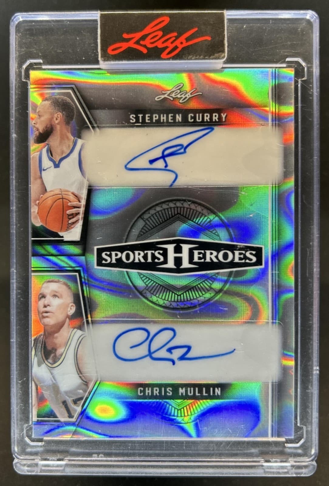 2025 Leaf Metal Sports Heroes Stephen Curry Chris Mullin 2 Auto Lava Silver #1/1