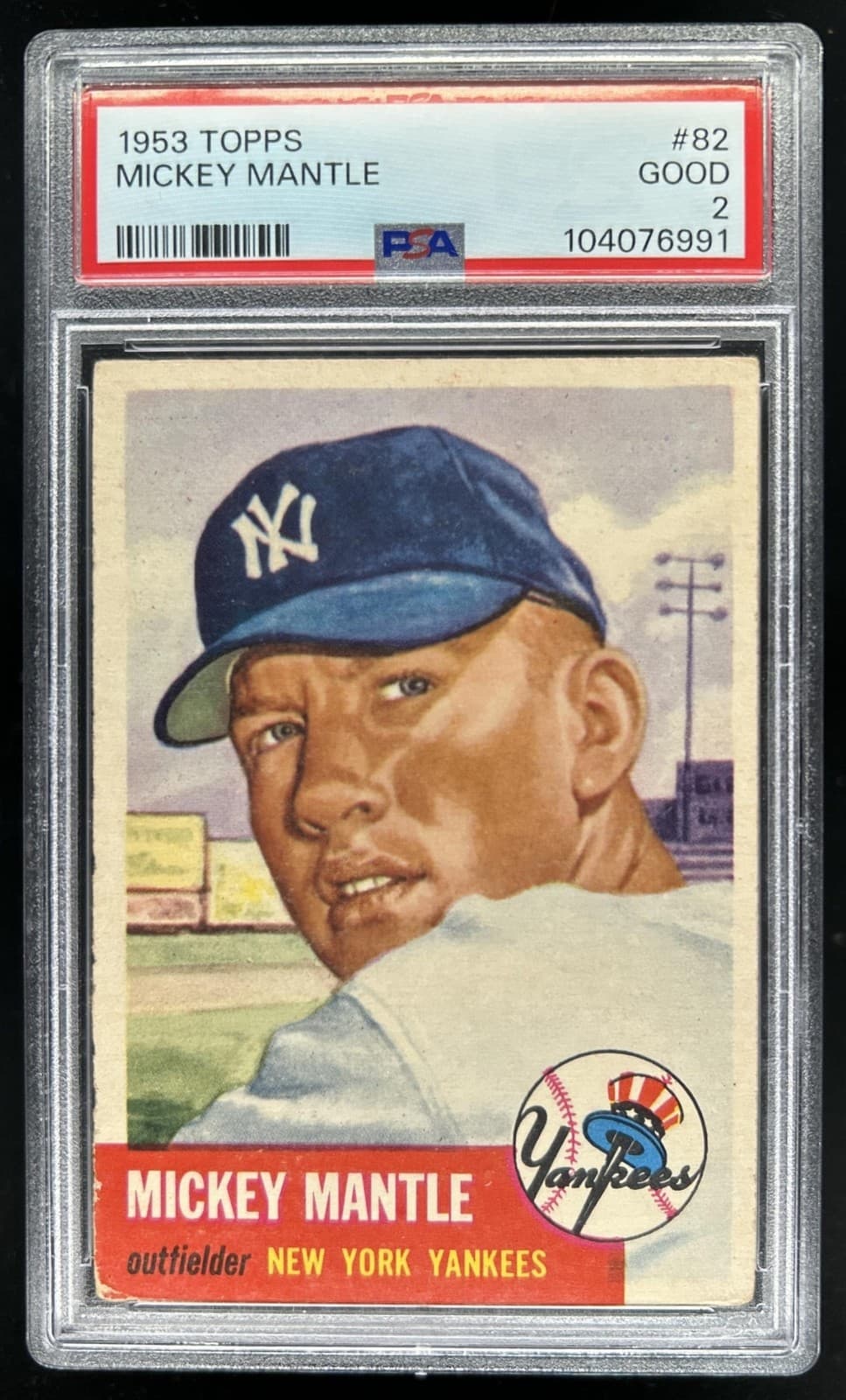 1953 Topps Mickey Mantle #82 Yankees PSA 2