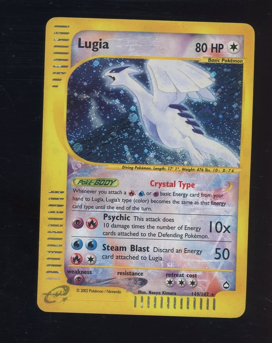 2003 Pokemon Aquapolis #149 Lugia Holo Crease on Front