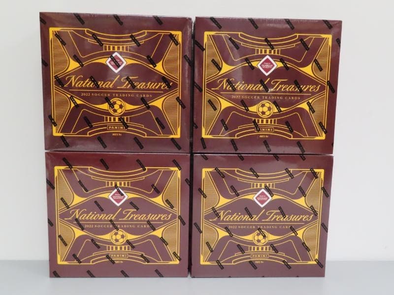 (4) Lot 2022 National Treasures Road to FIFA World Cup Soccer Sealed Hobby Box
