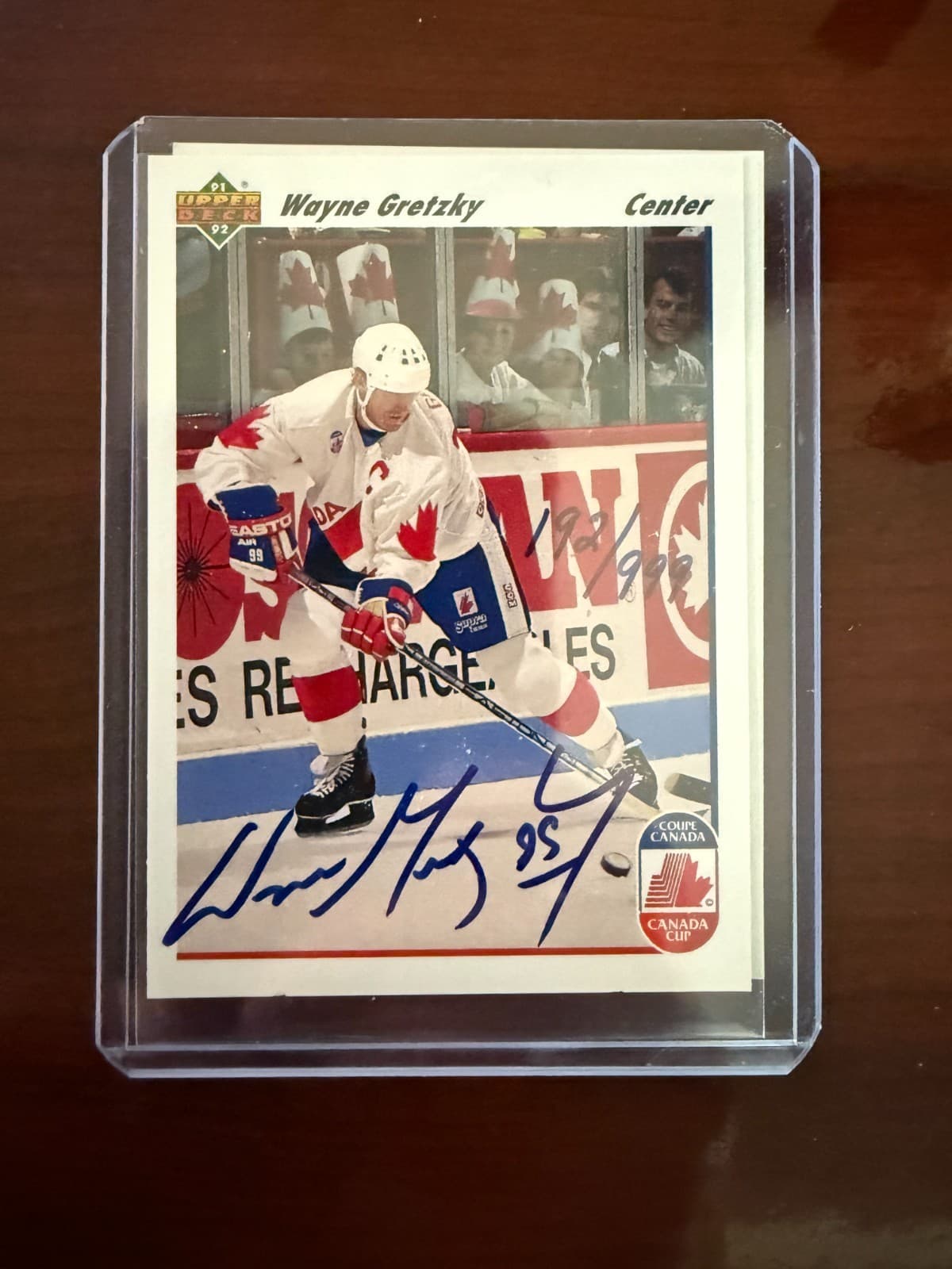 1991-92 Wayne Gretzky Signed Upper Deck Team Canada Score Board 192/999
