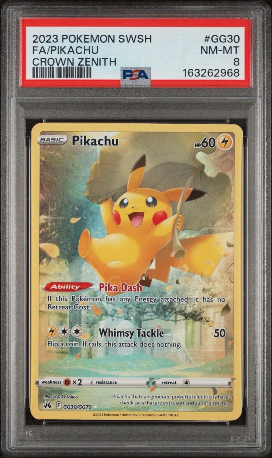 2023 Pokemon Sword & Shield Crown Zenith #Gg30 Full Art/Pikachu Psa 8