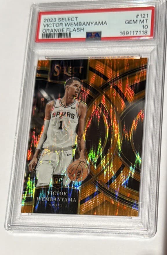 2023-24 Panini Select - Premier Level Victor Wembanyama #121 Orange Flash Prizm