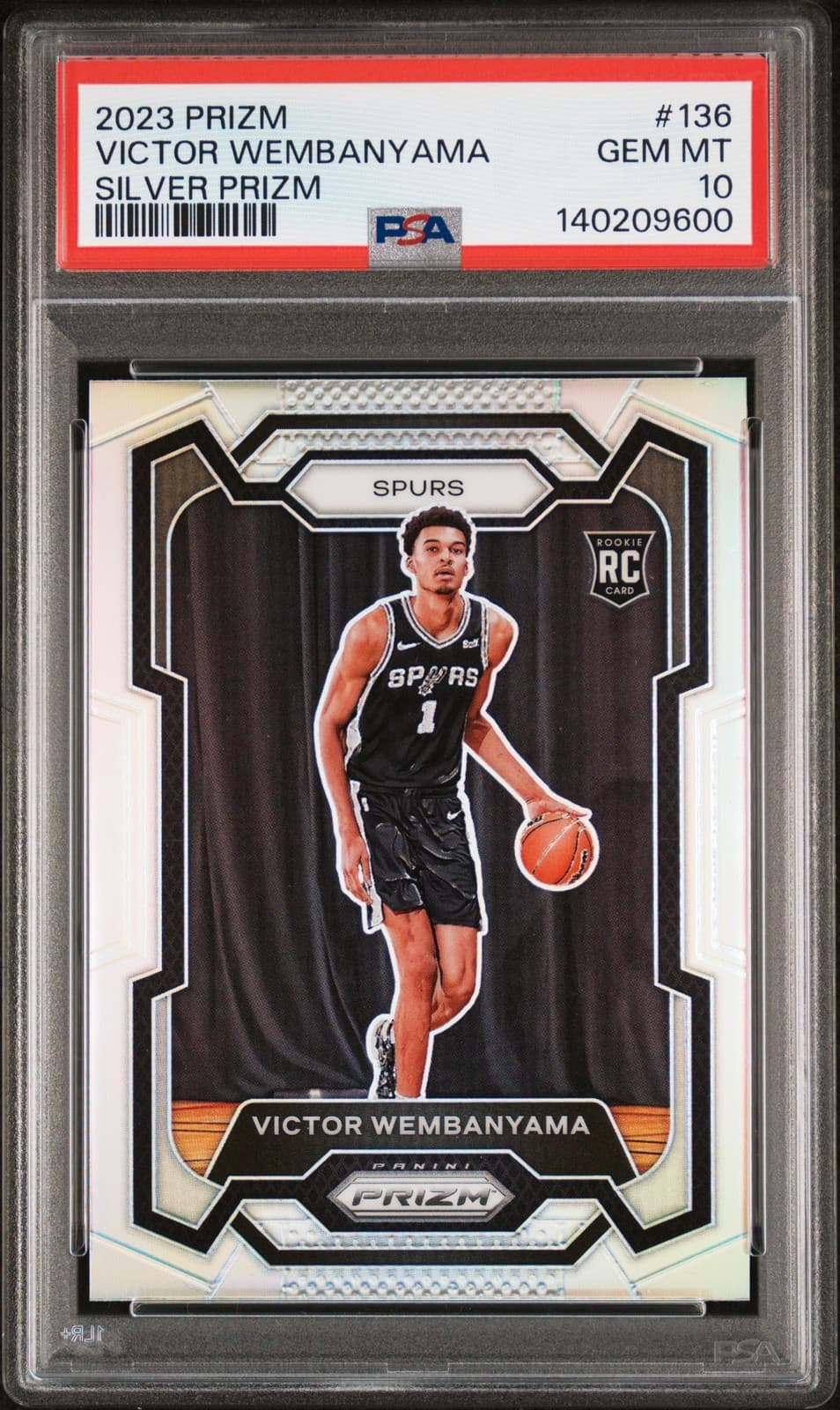 2023 PANINI PRIZM SILVER PRIZM #136 VICTOR WEMBANYAMA ROOKIE RC PSA 10