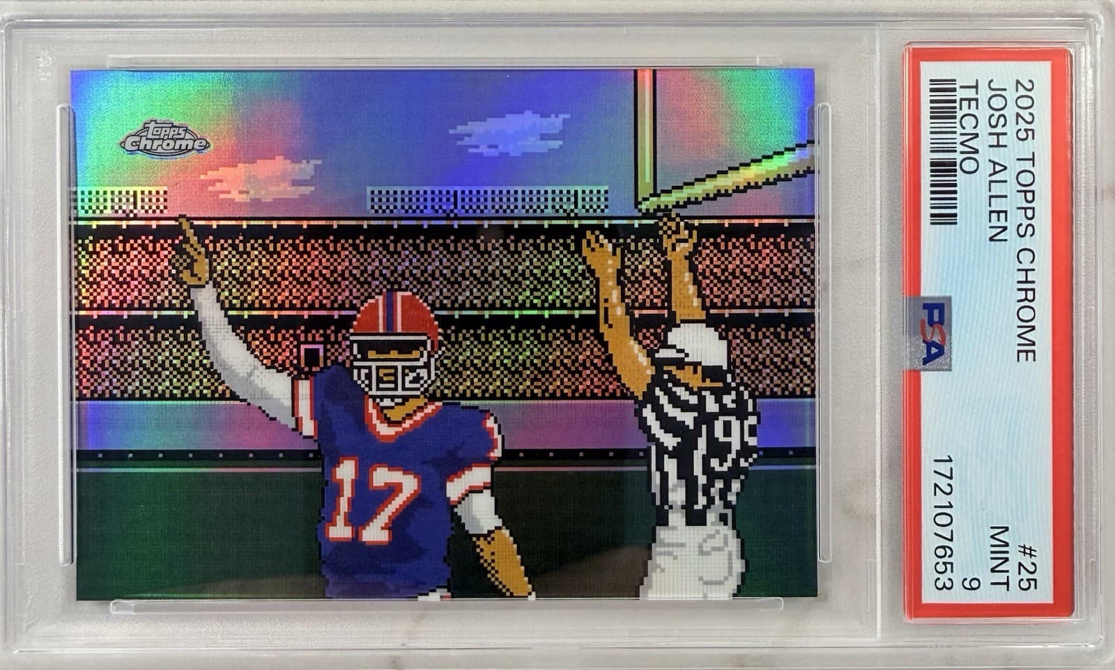 2025 Topps Chrome Josh Allen TECMO #25 Case Hit PSA 9 SSP LOOKS GEM 