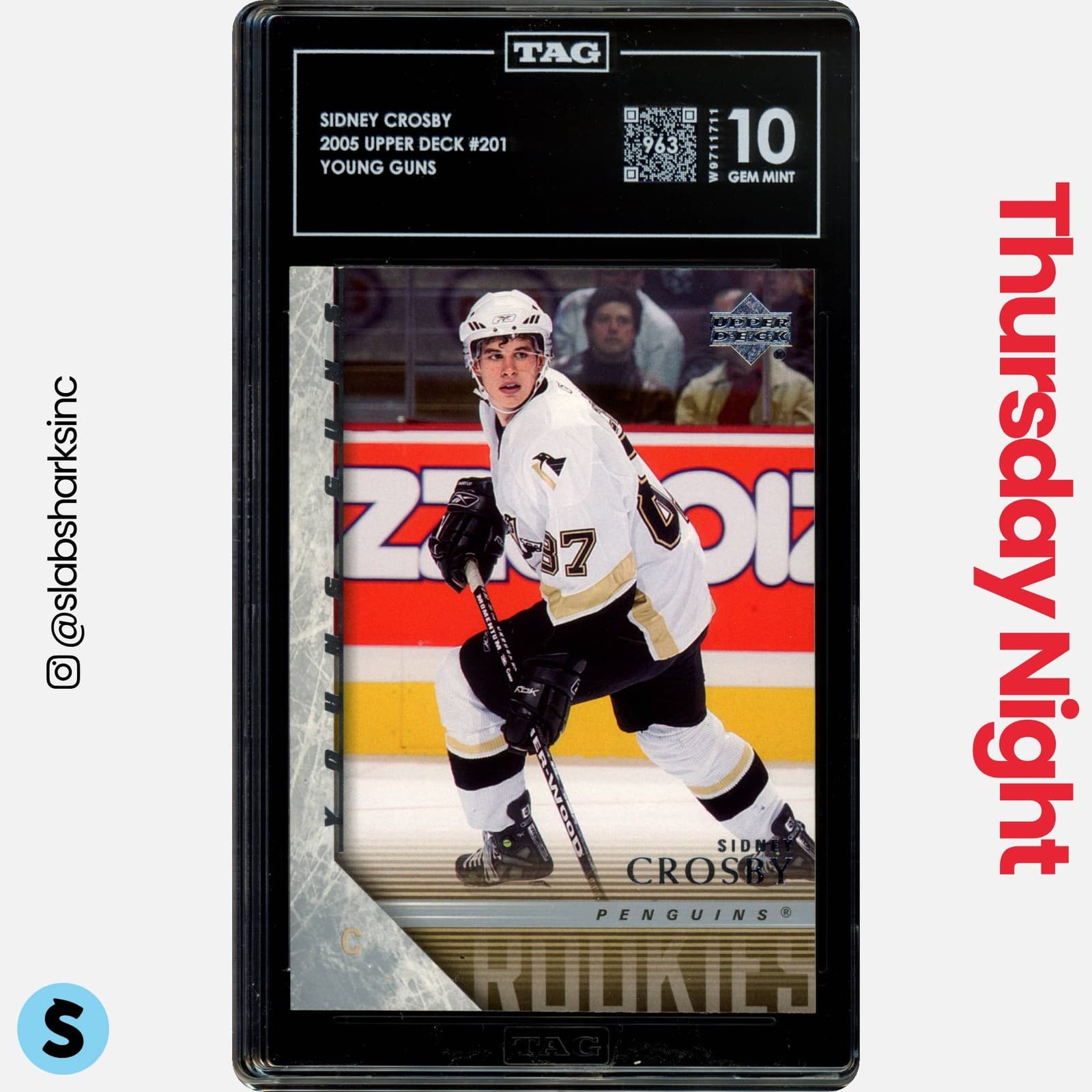 2005 Upper Deck Series 1 #201 Sidney Crosby Young Guns Rc Rookie Tag 10