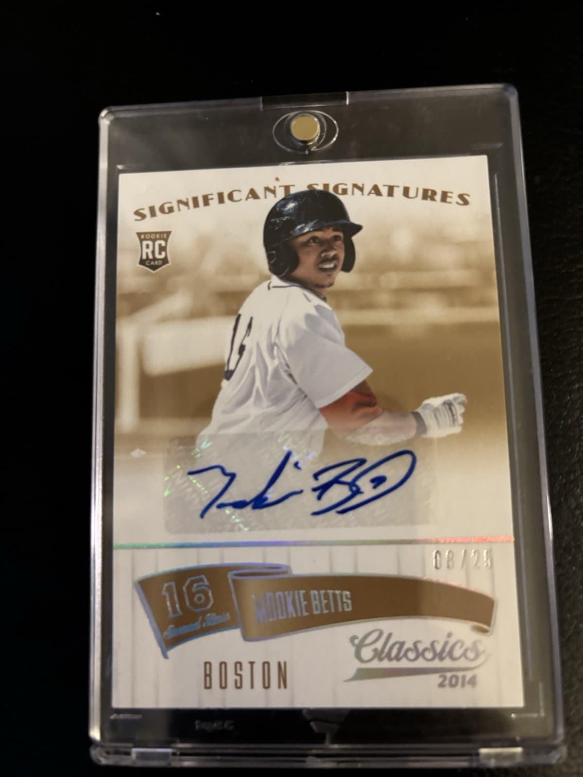 Panini 2014 Classics Significant Signatures Gold Mookie Betts #56 Auto 08/25 RC