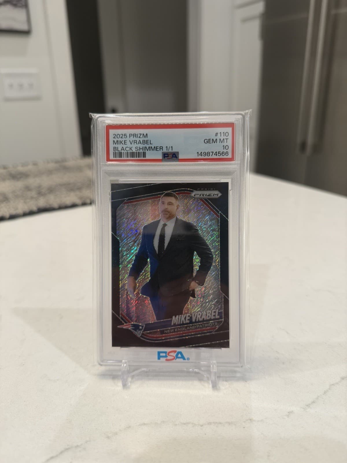 2025 Prizm Football Mike Vrabel Black Shimmer 1/1 Patriots PSA 10 BEST CARD