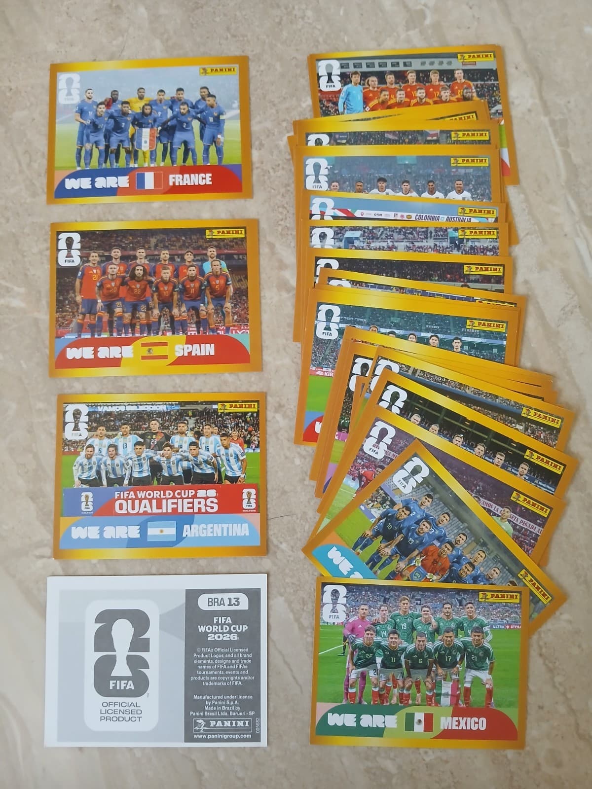 2026 Panini FIFA World Cup - Set  McDonald’s  28 stickers Gold Border
