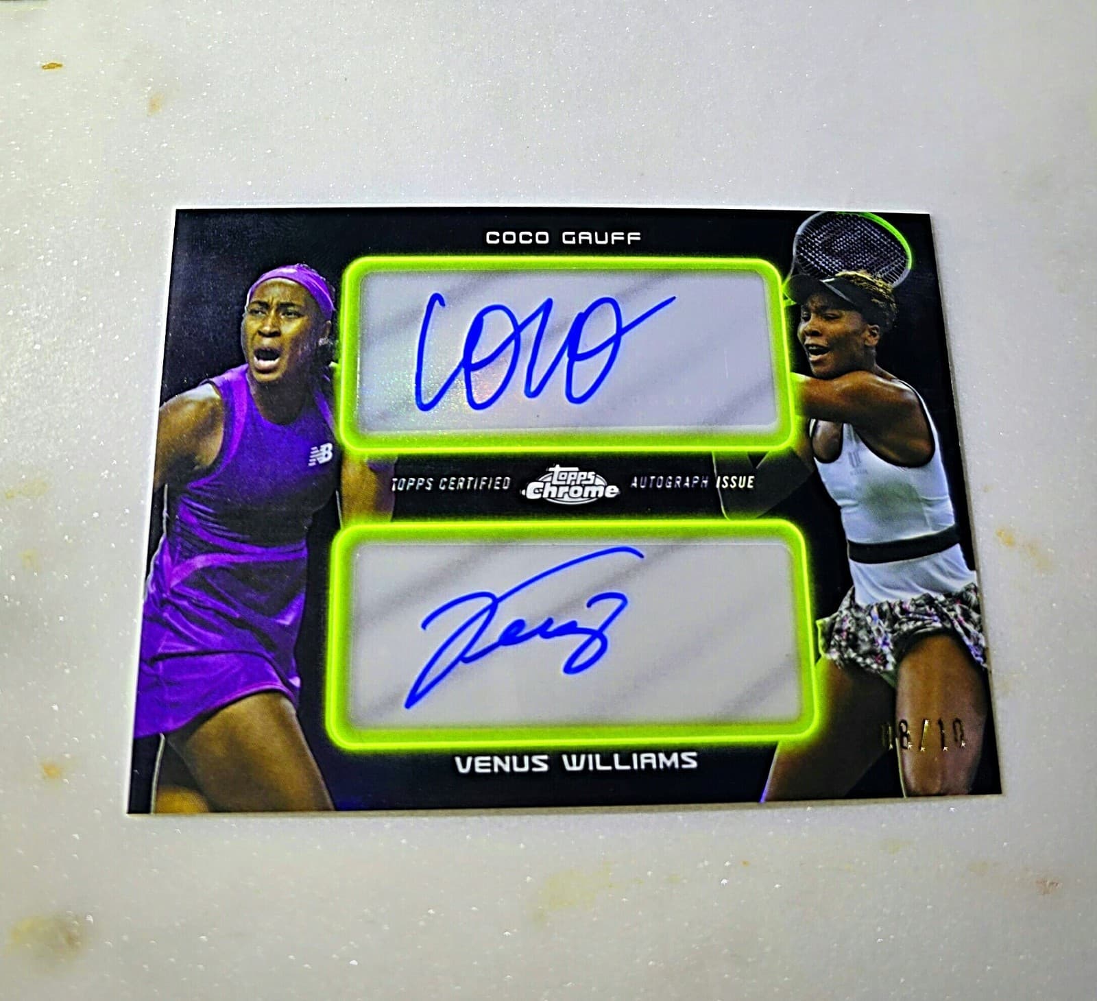 2025 Topps Chrome Tennis COCO GAUFF dual Auto 🔥 Venus Williams Viral #8/10 Read