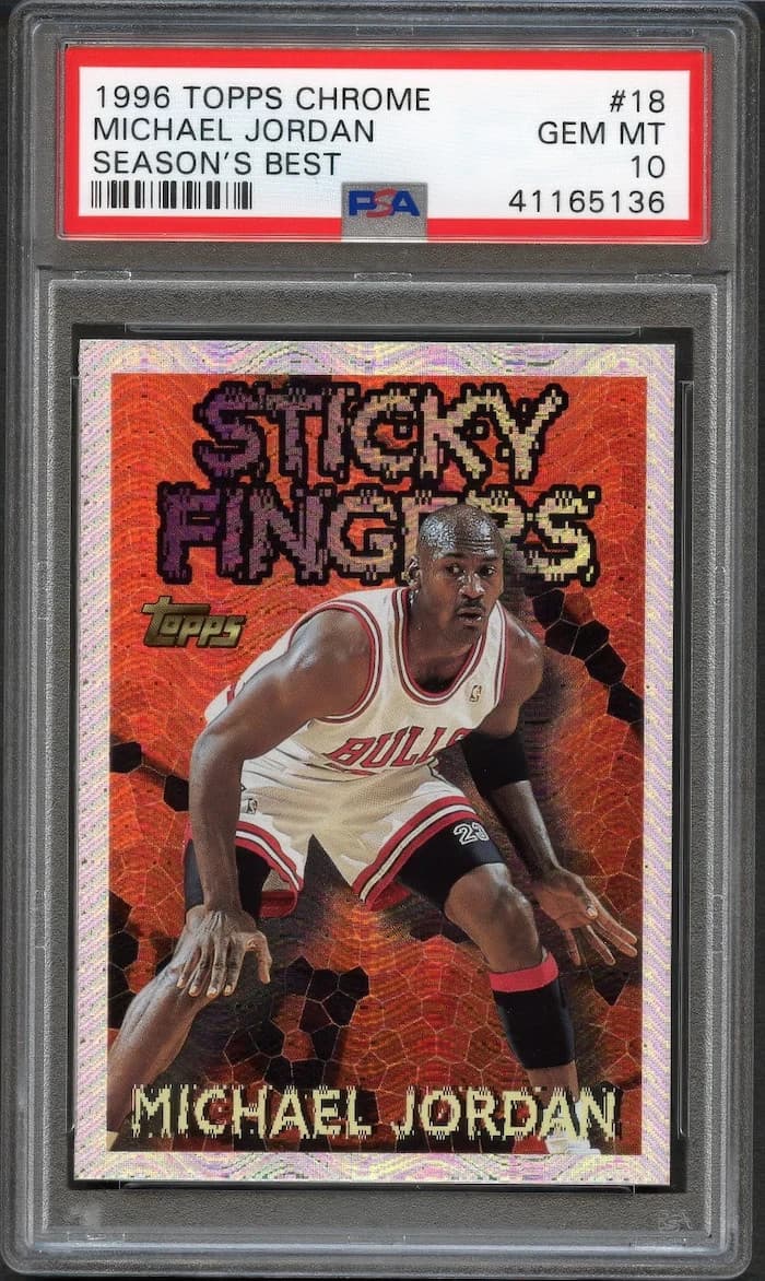 Michael Jordan 1996 Topps Season's Best #18 STICKY FINGERS Insert PSA 10! (Read)