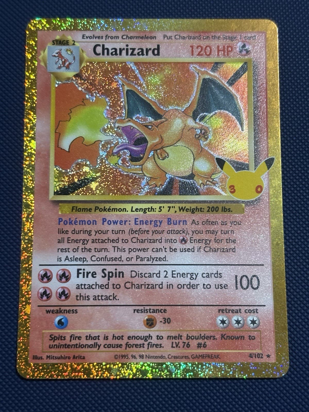 Pokemon TCG Charizard 4/102 30th Anniversary