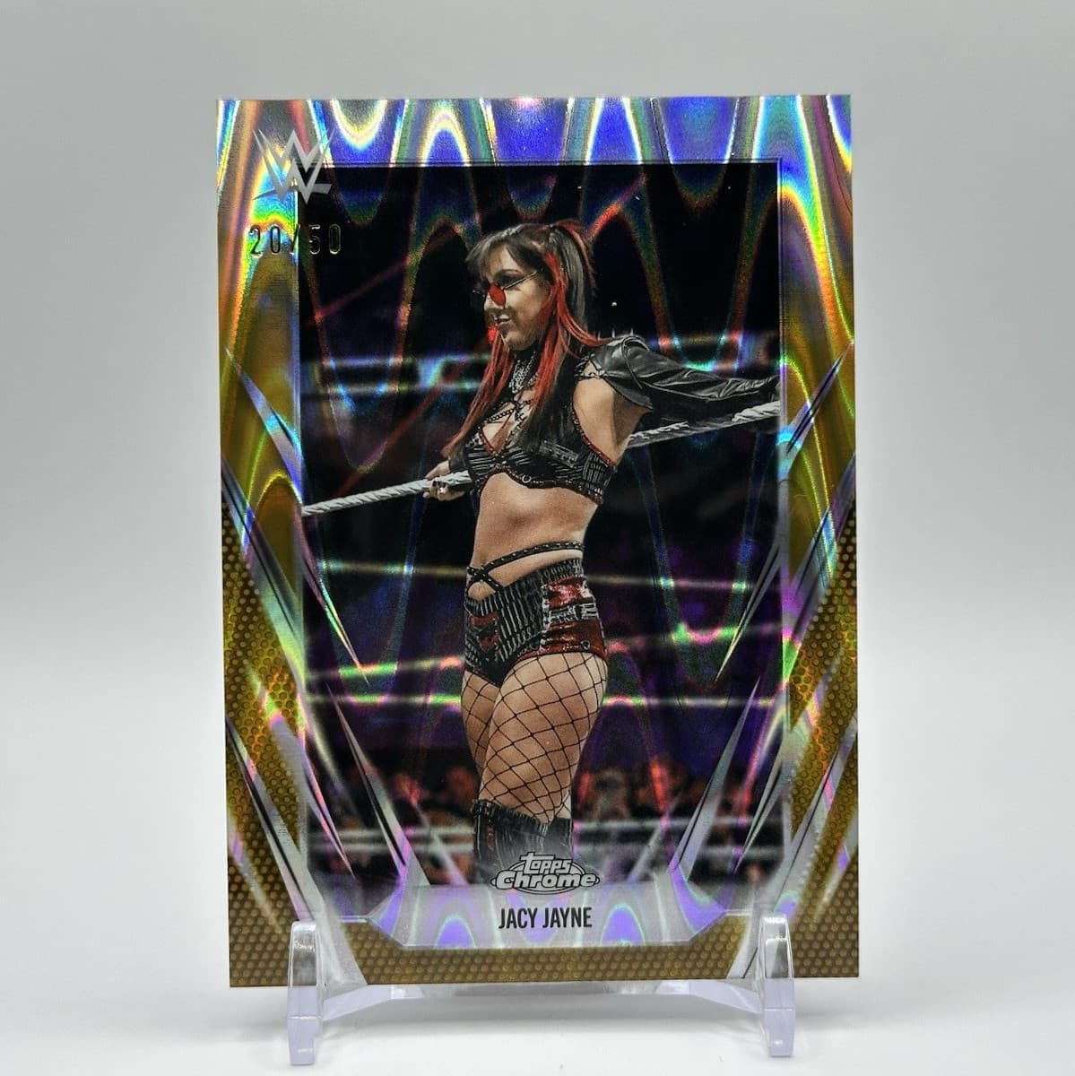 Topps 2026 Chrome WWE Gold Raywave Refractor /50 Jacy Jayne #161 Wrestling