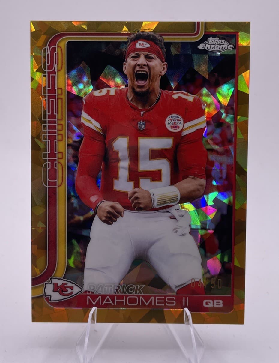 2025 Topps Chrome Sapphire Patrick Mahomes IMAGE VARIATION True Gold /50 SSP