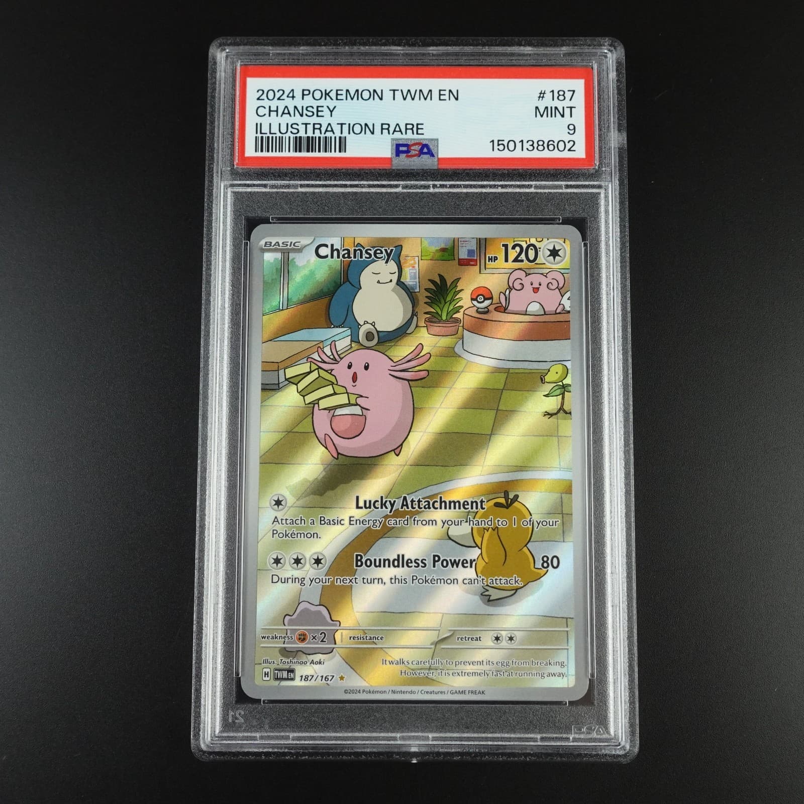PSA 9 Chansey 187/167 Pokemon Twilight Masquerade Full Art Graded Card