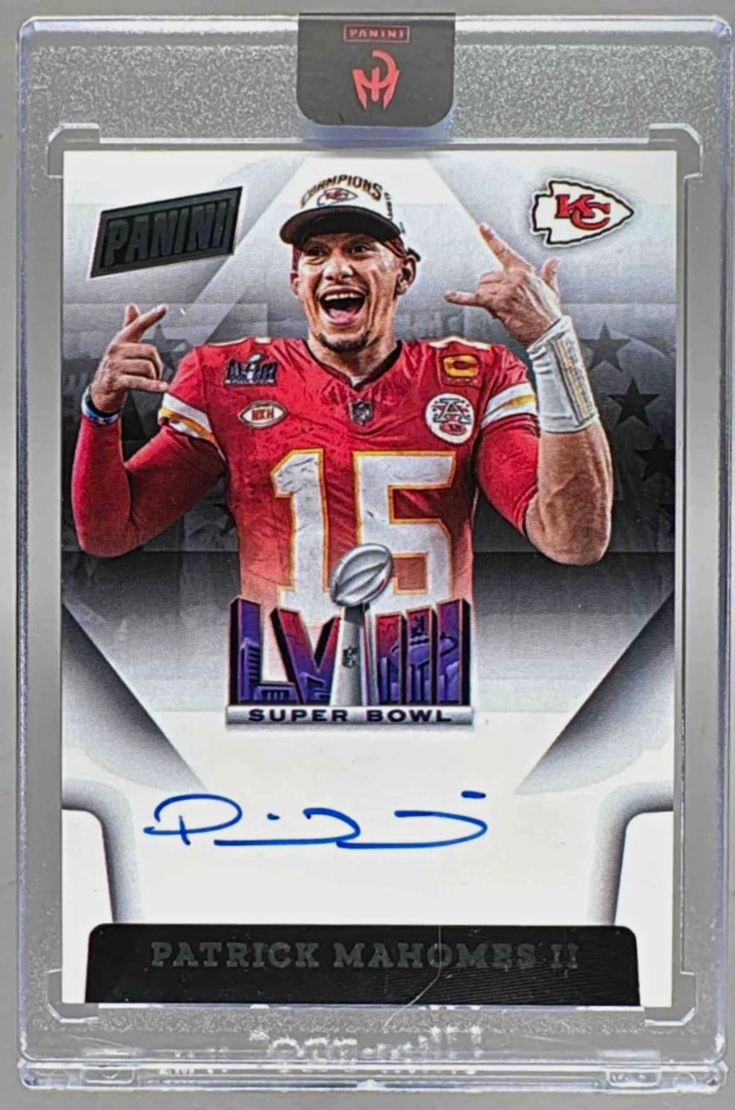Panini 2023 Instant Football Super Bowl LVIII SBLVIII-PM Mahomes II Auto