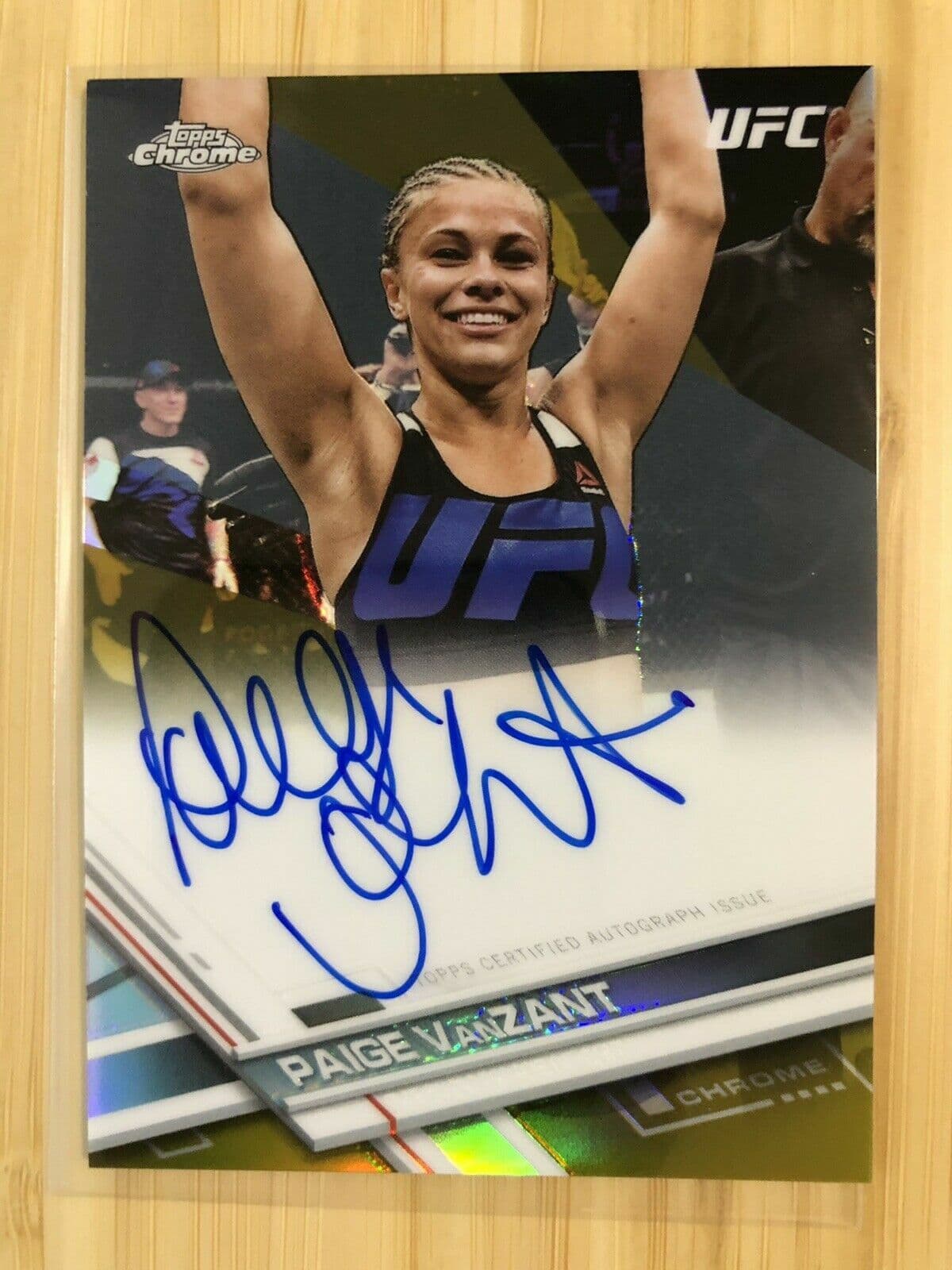 Paige VanZant 2017 Topps UFC Chrome Gold Refractor Autograph 36/50 Auto AU MMA