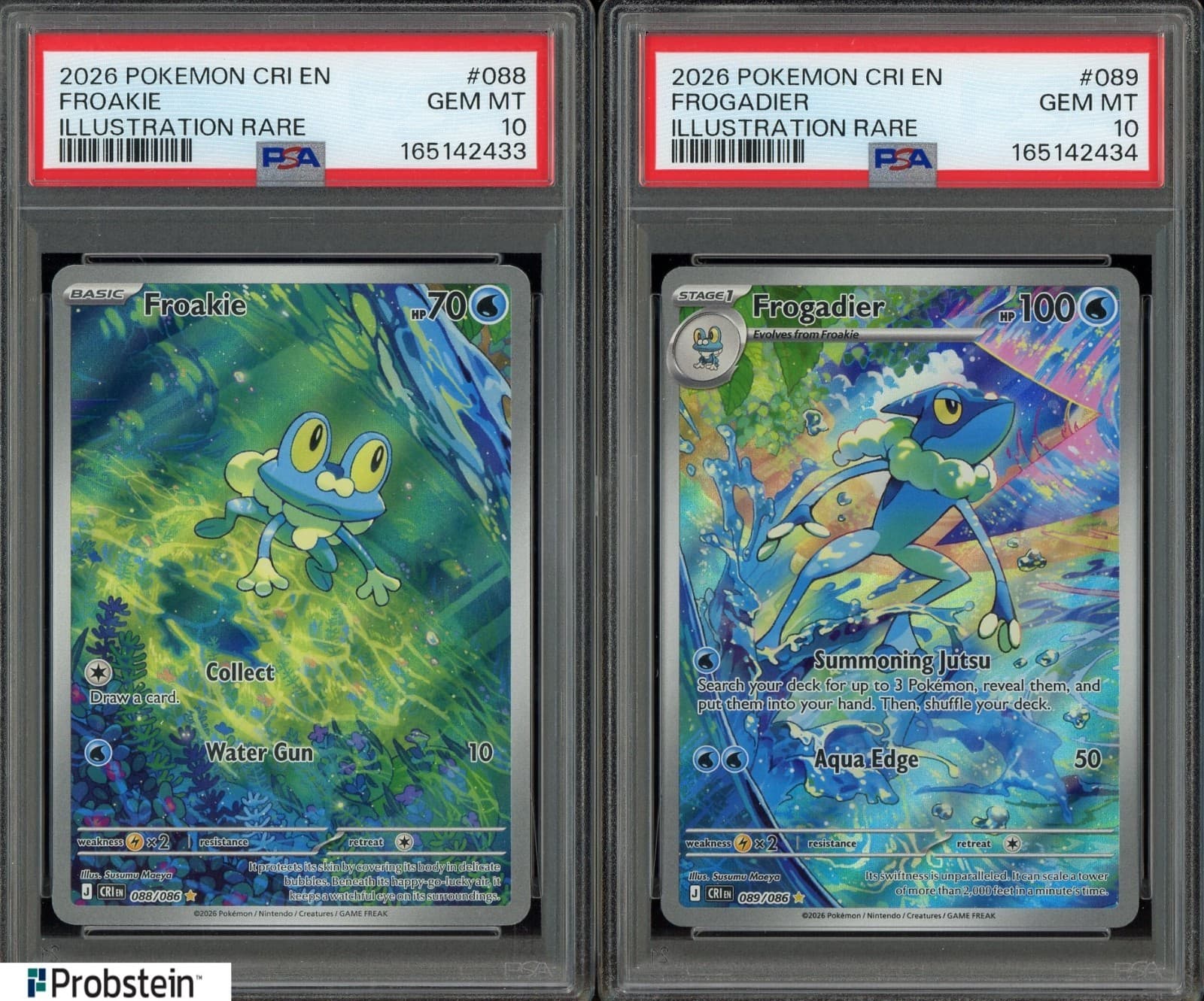 2026 Pokemon CRI EN Mega Greninja Frogadier Froakie PSA 10 Sequential Set (4)