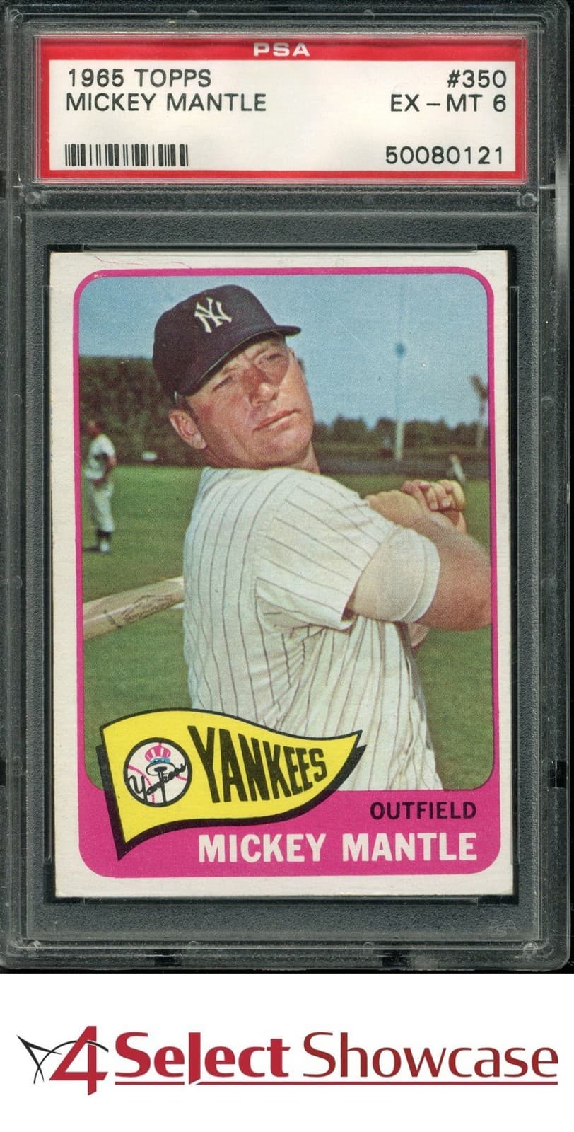 1965 Topps #350 Mickey Mantle Yankees Hof Psa 6