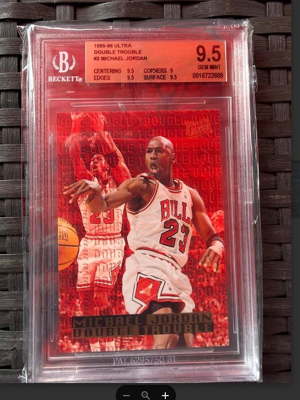 MICHAEL JORDAN 1995-96 Fleer Ultra DOUBLE TROUBLE BGS 9.5