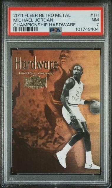2011/12 Fleer Retro Metal Michael Jordan Championship Hardware #1H PSA 7