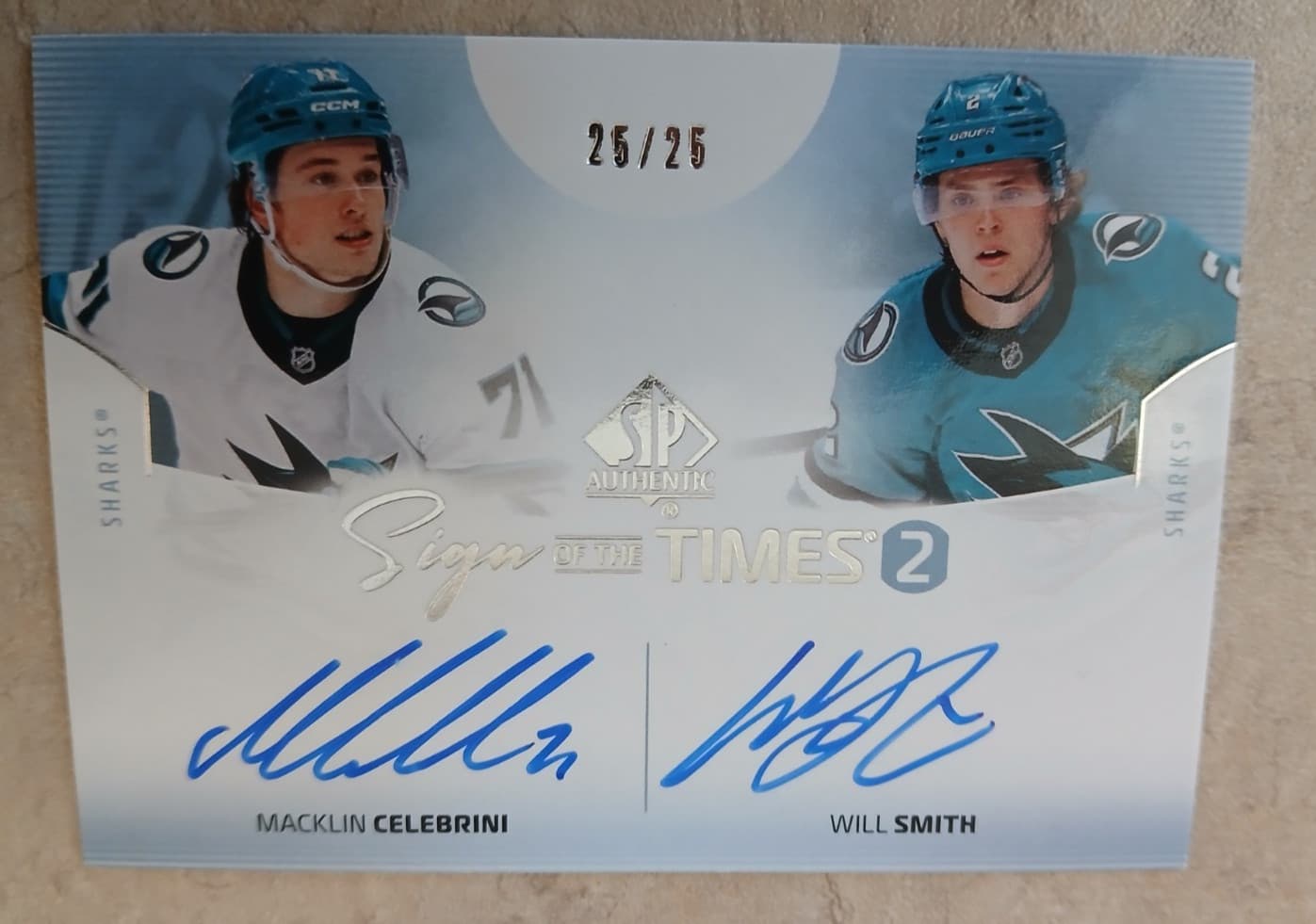 2025 26  UPPER DECK SP AUTHENTIC DUAL AUTO MACKLIN CELEBRINI / WILL SMITH 25/25
