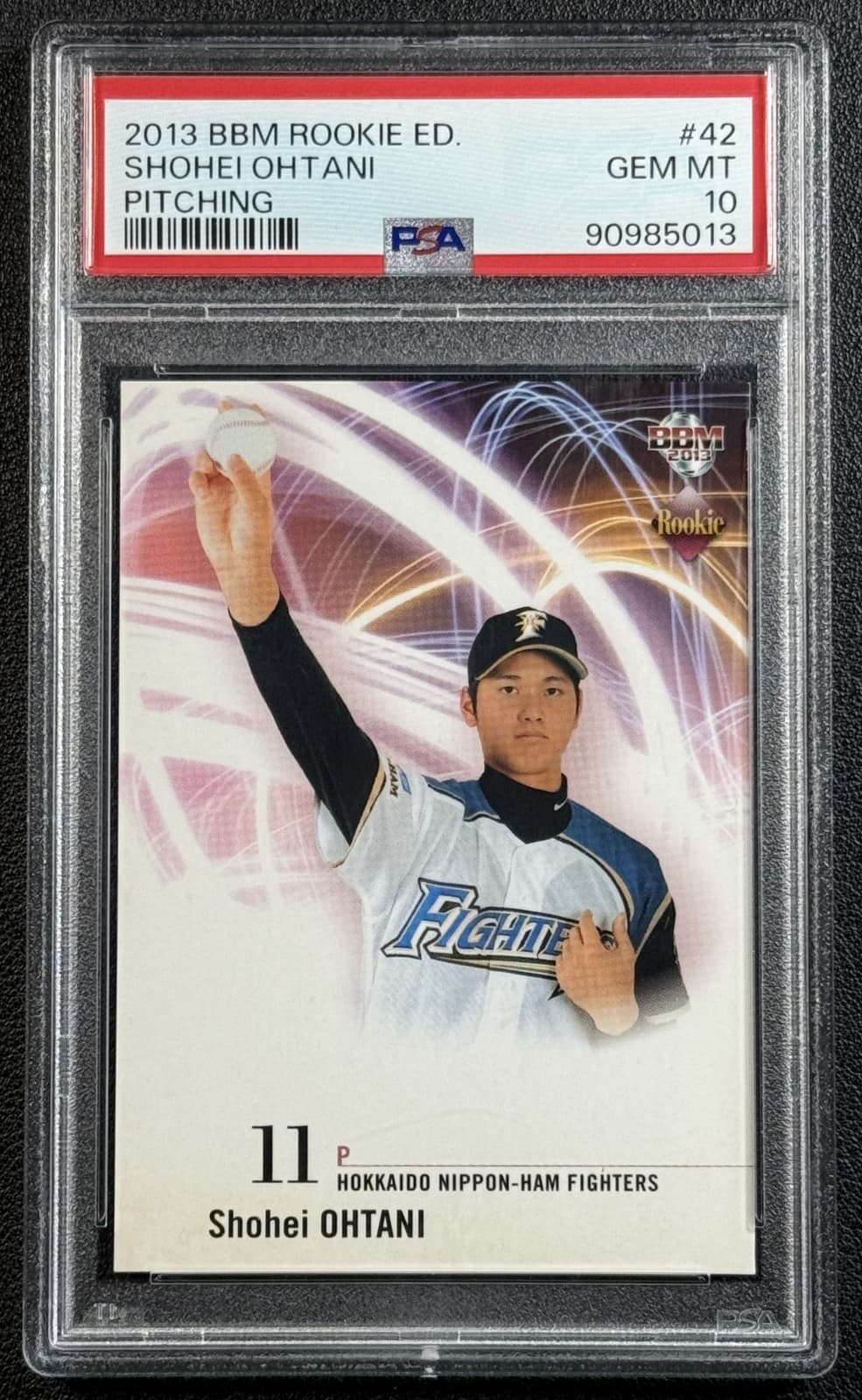 SHOHEI OHTANI PSA 10 2013 BBM ROOKIE EDITION #42 PITCHING VARIATION RC CARD RARE