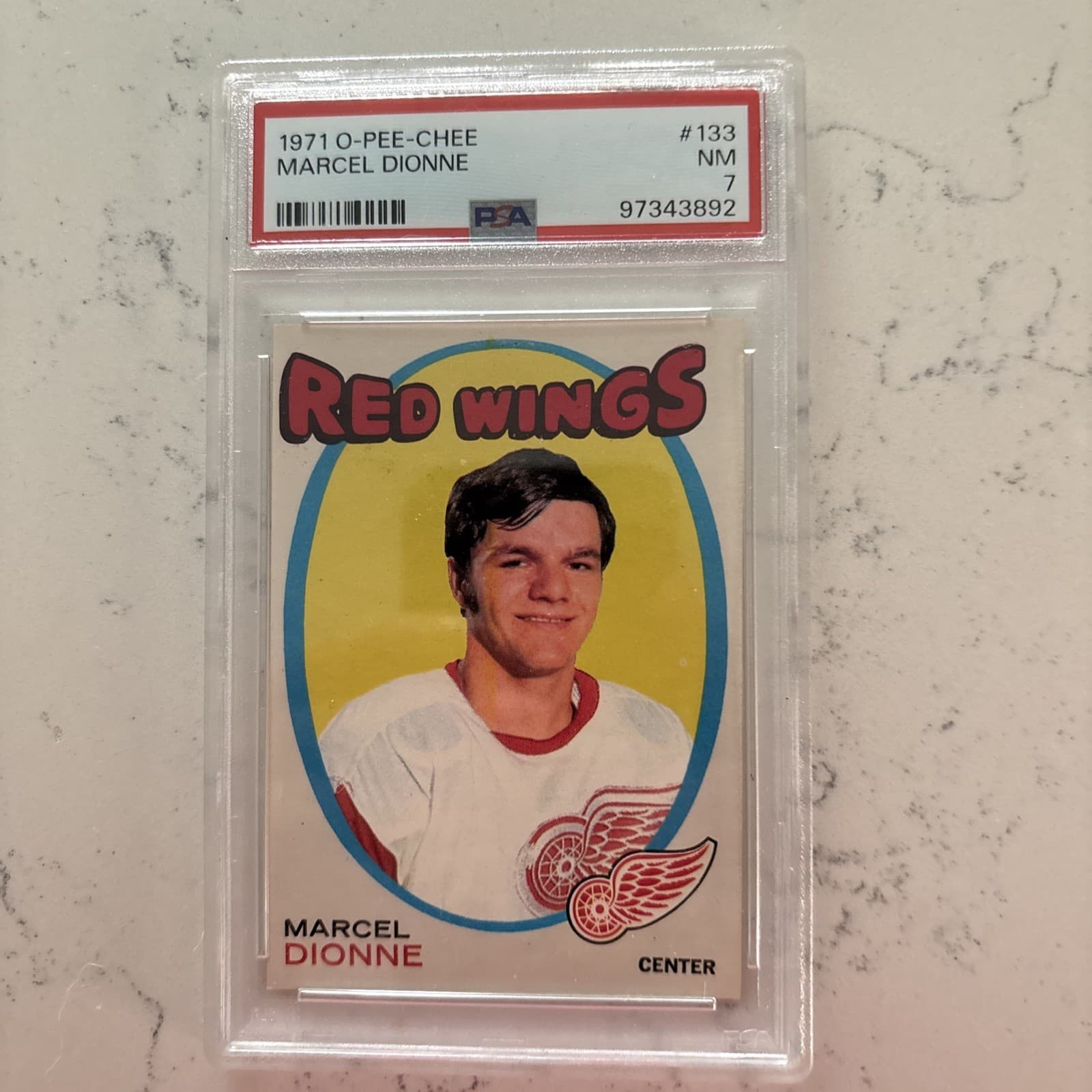 1971 O-Pee-Chee Opc Rookie Rc # 133 Marcel Dionne Detroit Red Wings/Kings Psa 7