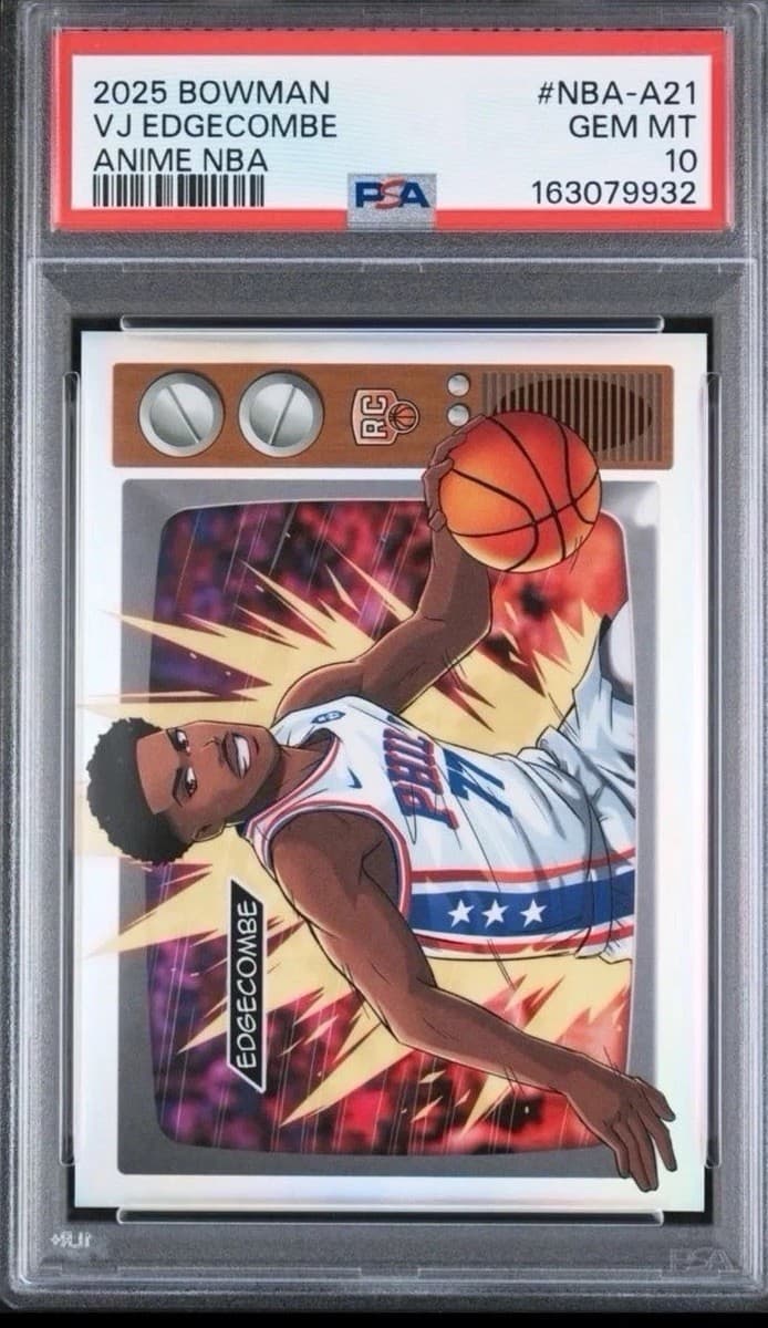 2025 BOWMAN VJ Edgecombe Anime NBA Rookie PSA 10 #NBA-A21