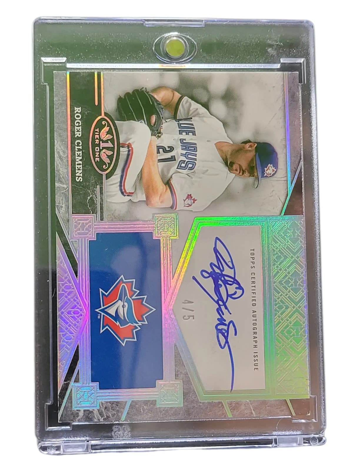 2025 Topps Tier One Top Shelf Signatures Roger Clemens #TSS-RC 4/5
