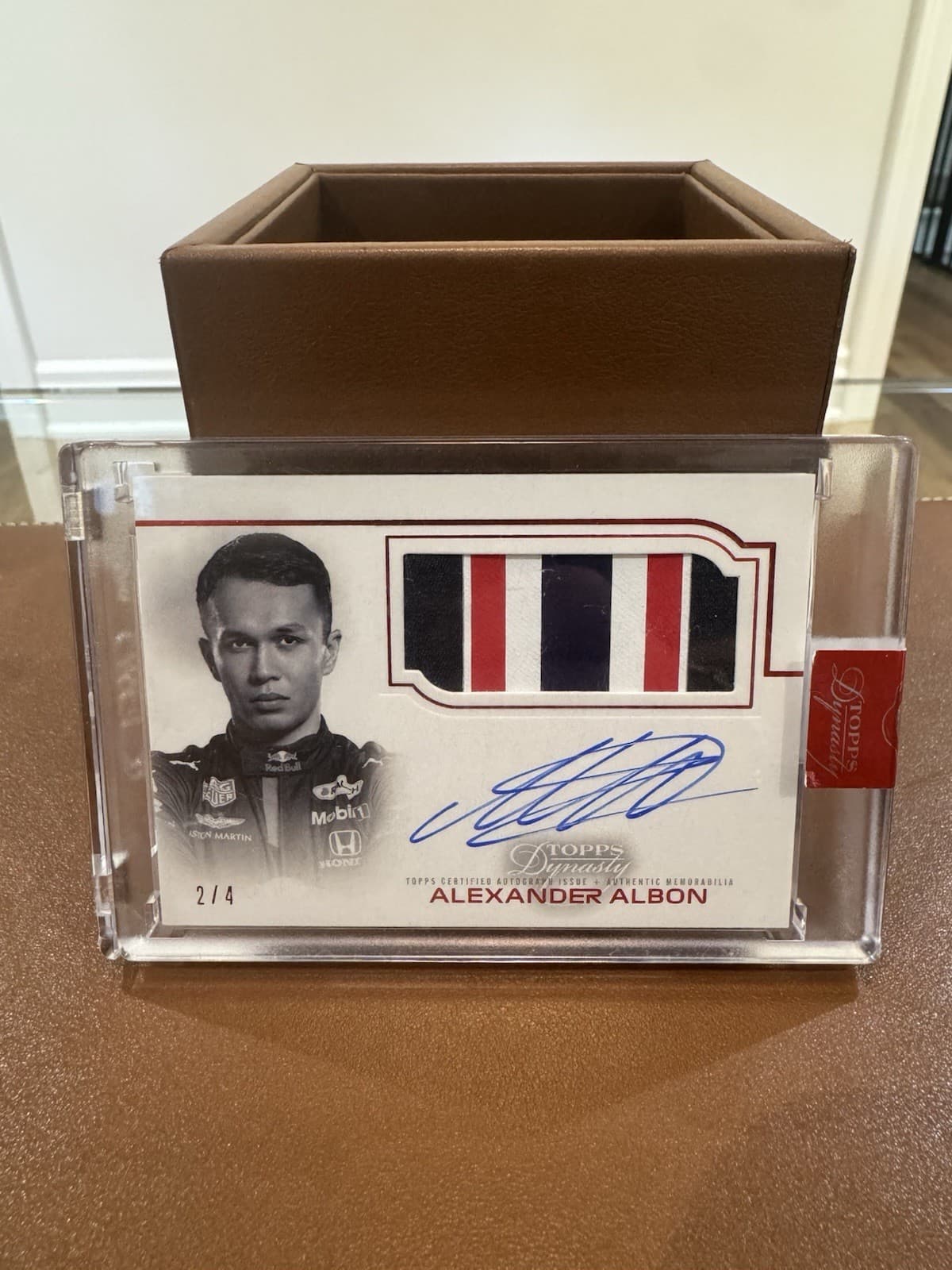2020 Topps Dynasty Formula 1 Alexander Albon Autograph Flag Relic #2/4