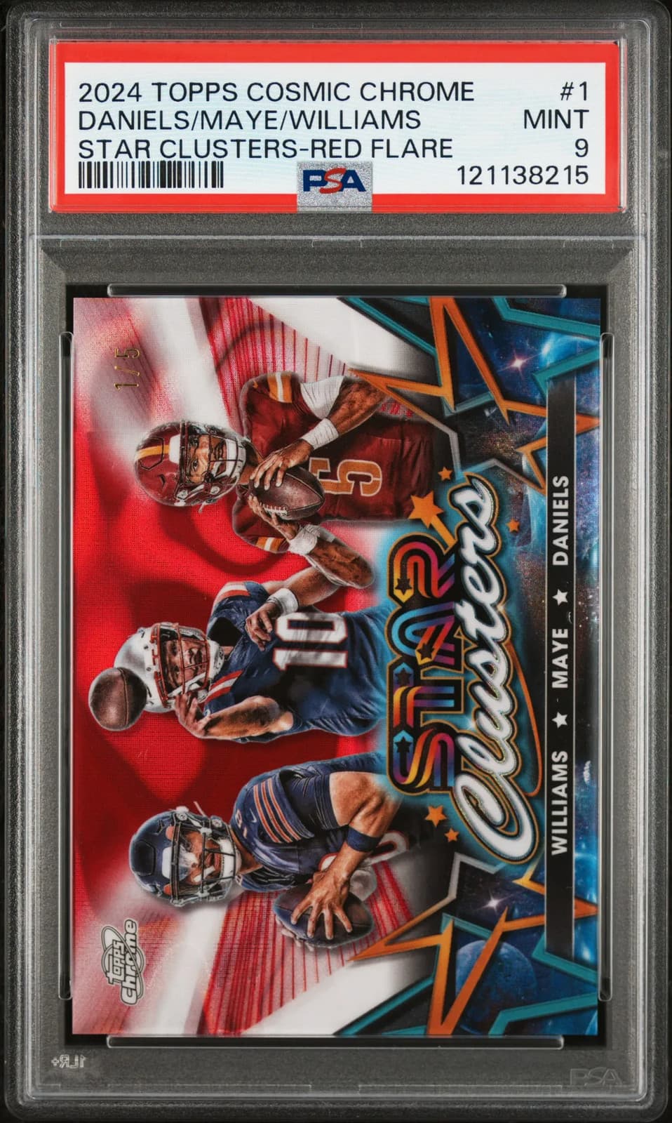 2024 Topps Cosmic Chrome Star Williams Maye Daniels #1 Red Flare /5 PSA