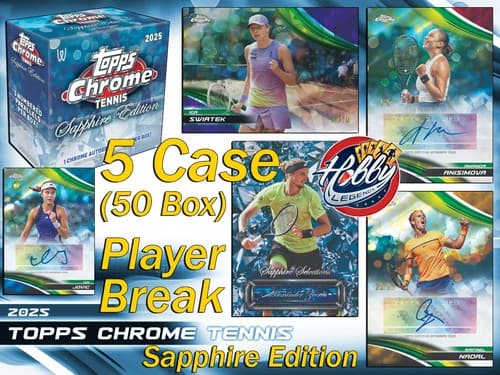 Carlos Alcaraz 2025 Topps CHROME TENNIS SAPPHIRE 5 Case (50Box) PLAYER Break#1