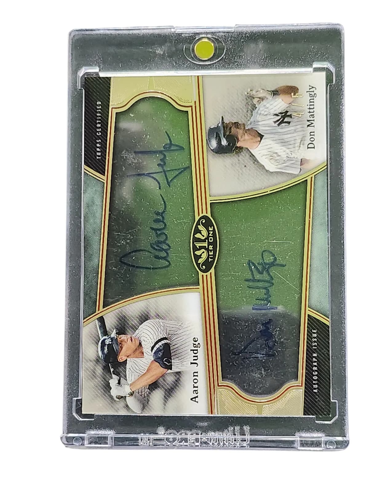 2020 Topps Tier One Clear One Dual Autograph Aaron Judge Don Mattingly #C1DA-JM
