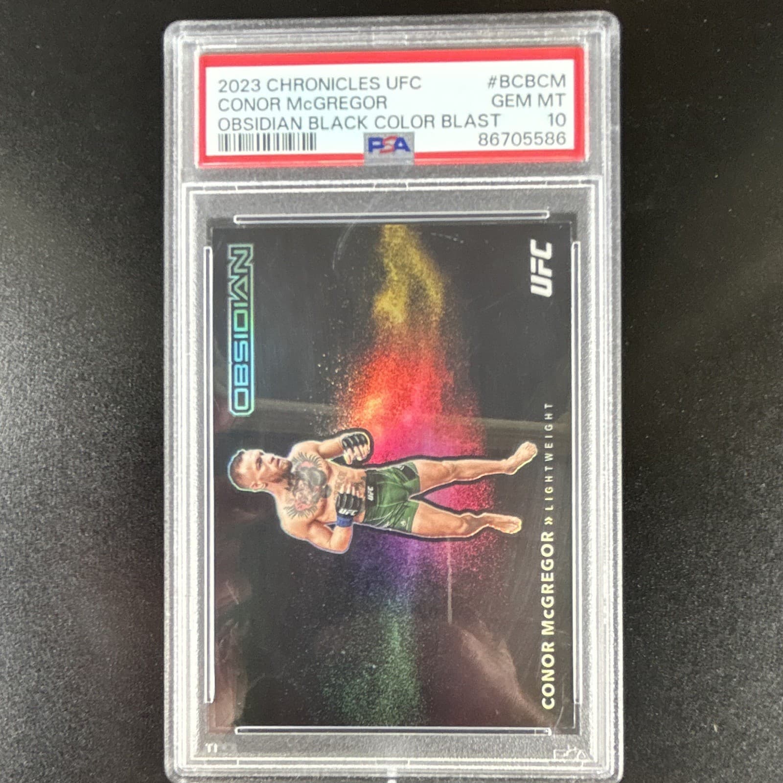 Panini 2023 UFC Obsidian Color Blast Conor McGregor BCB-CM PSA 10
