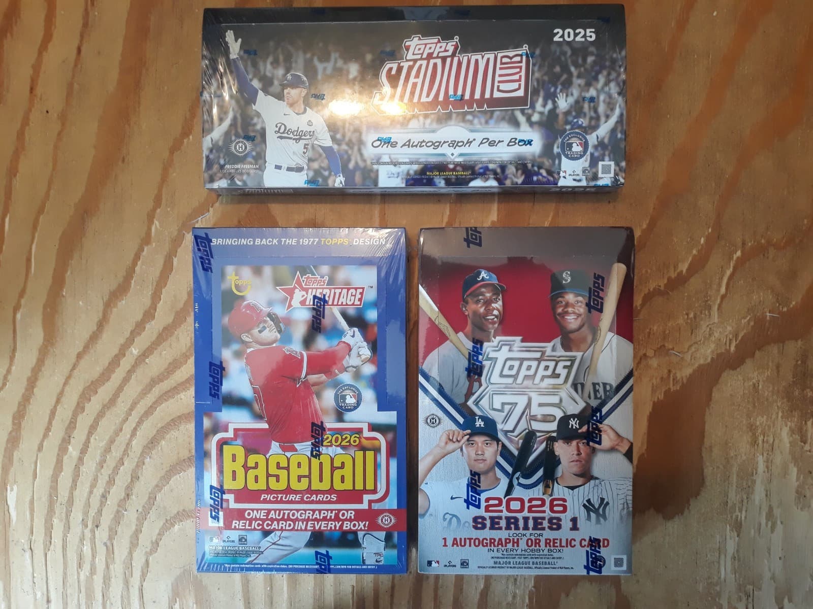 2025 -2026 Topps Baseball Factory Sealed Hobby Box Lot (3) Series1,Heritage,Club