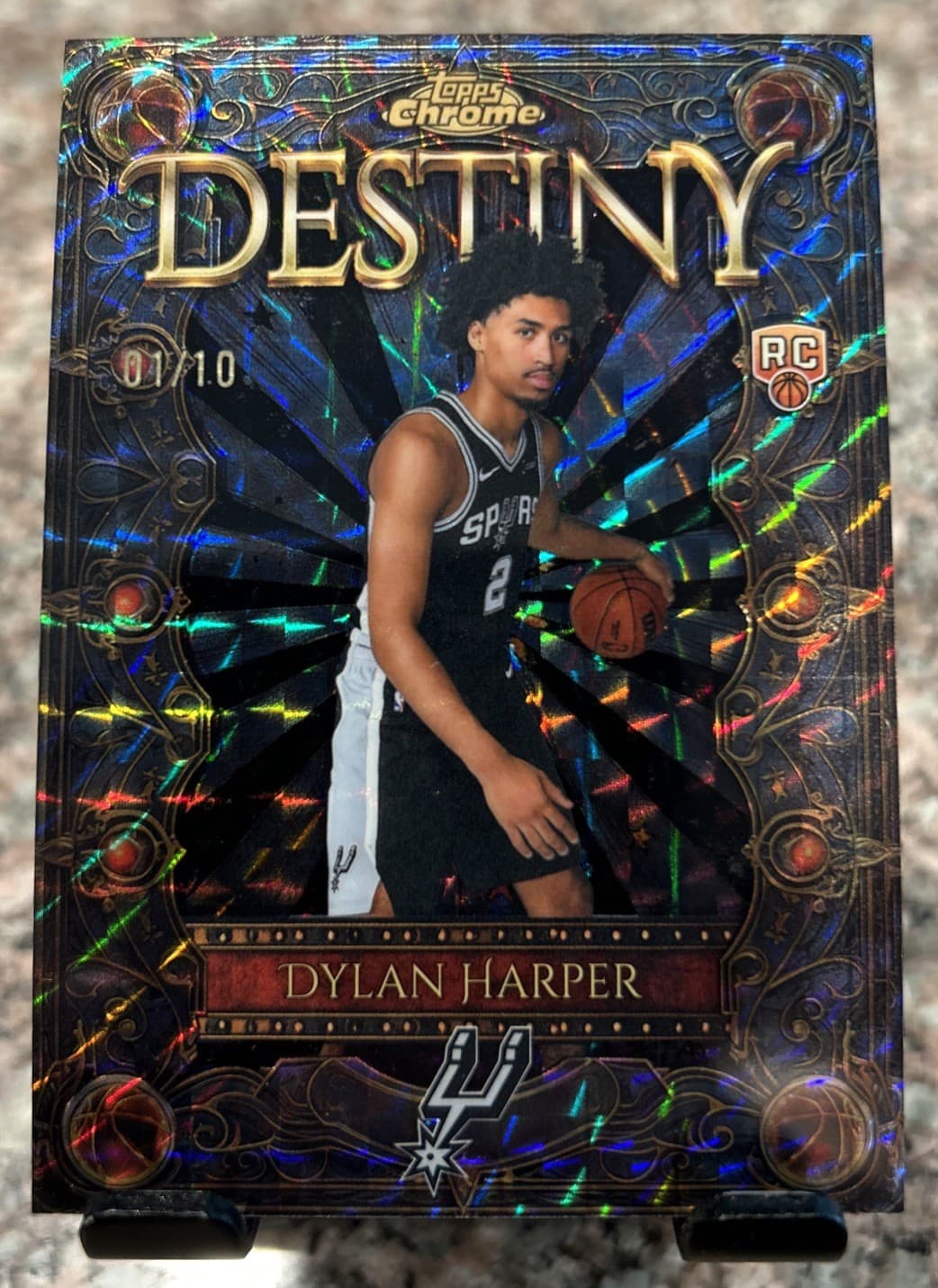 2025-26 Topps Chrome Destiny Dylan Harper /10 Black Geometric Refractor RC