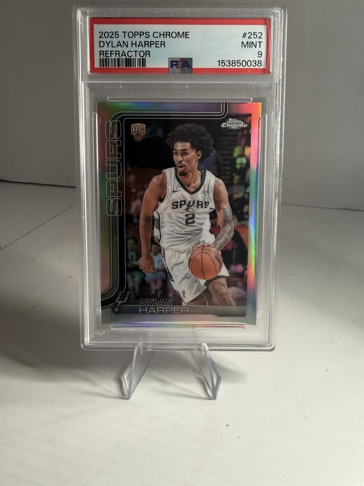 2025-26 Topps Chrome - Dylan Harper #252 Refractor (RC) PSA 9