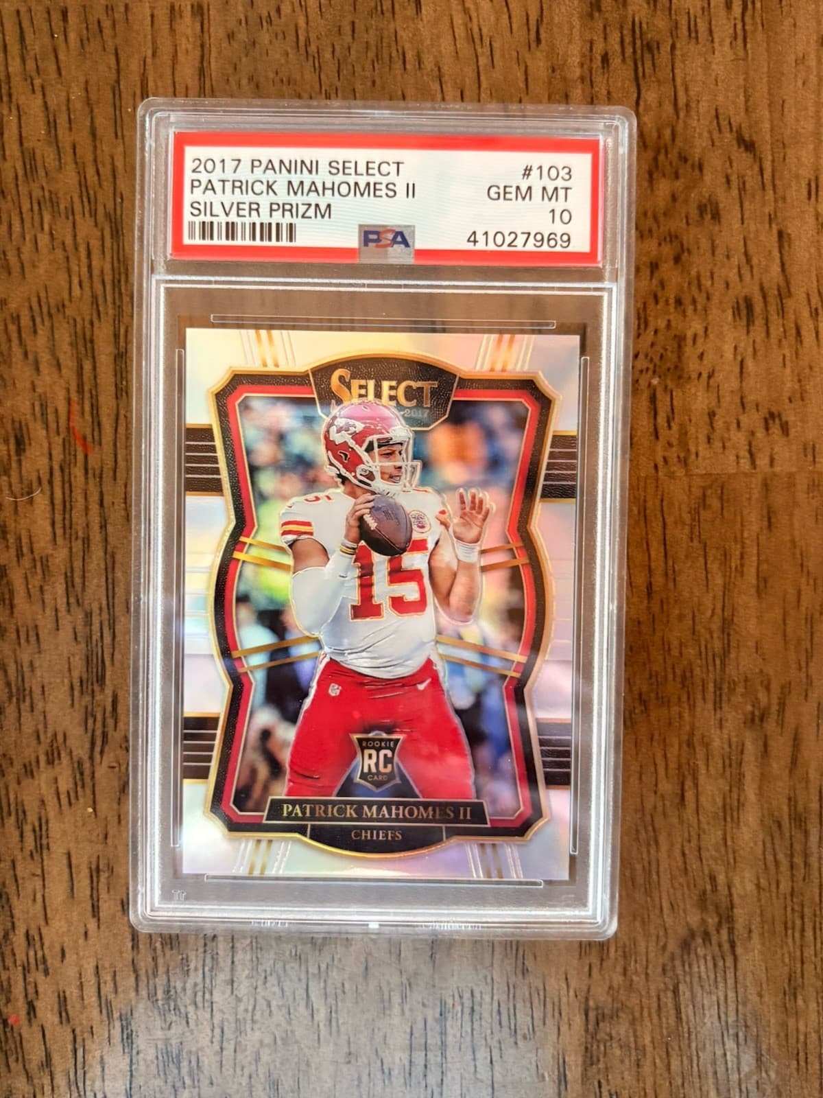 2017 Panini Select Silver Prizm Patrick Mahomes II RC #103 PSA 10 GEM MINT