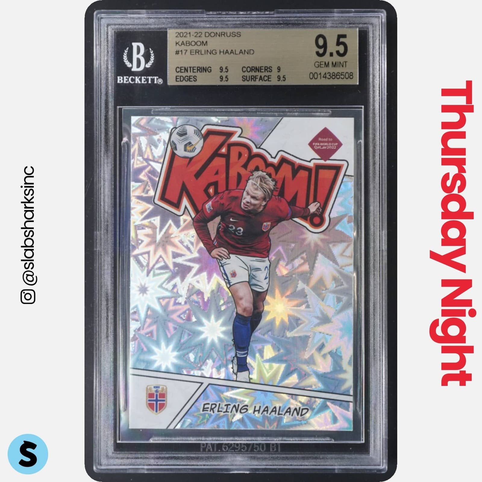 2021 PANINI DONRUSS #17 ERLING HAALAND KABOOM SSP BGS 9.5