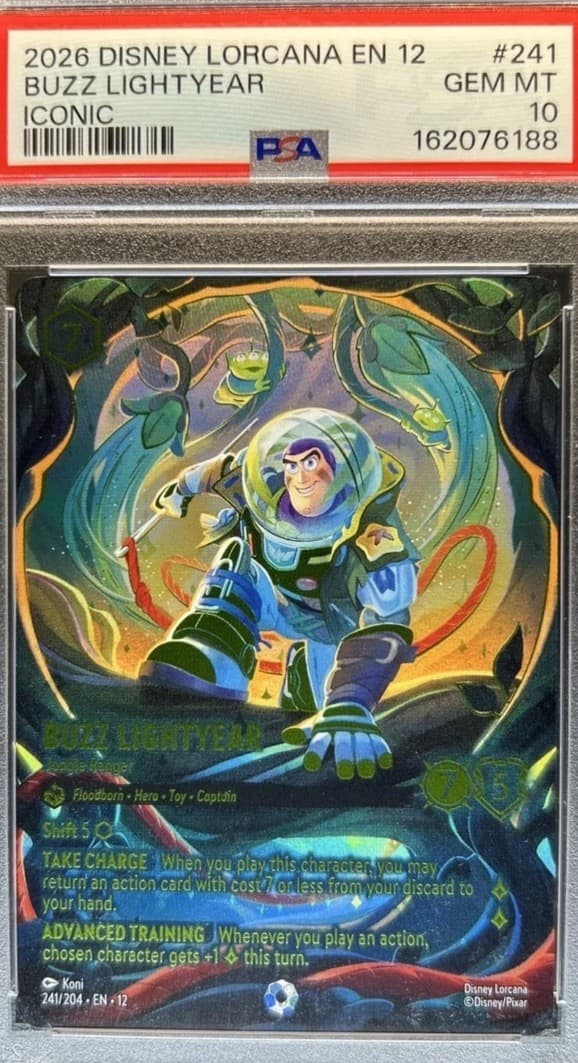 Disney Lorcana TCG 2026 EN 12 Buzz Lightyear Iconic 241/204 Foil PSA 10