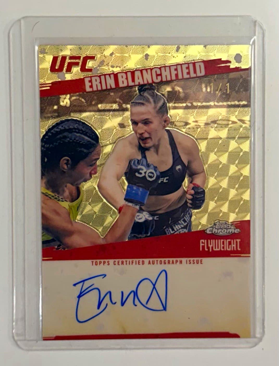 2025 Topps Chrome UFC Erin Blanchfield Auto Gold SuperFractor 1/1 CVA-ED