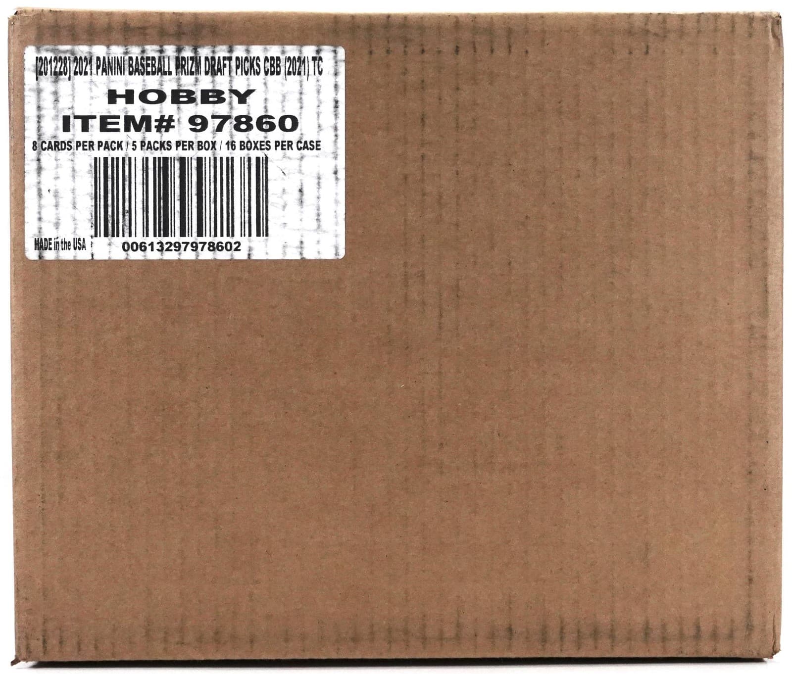 2021 PANINI PRIZM DRAFT PICKS BASEBALL HOBBY 16-BOX CASE
